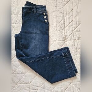 Talbots Dark Blue- 3 button pocket- Capri Jeans  Size 4